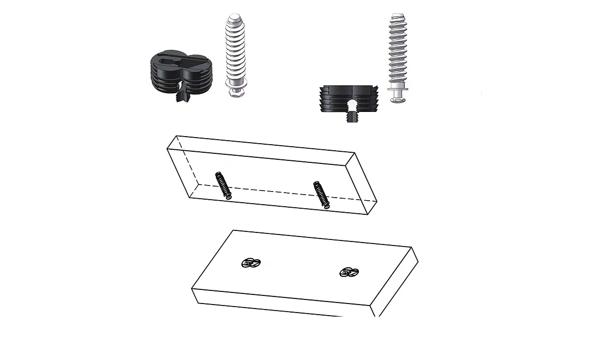 Concealed connectors joining cabinet panels