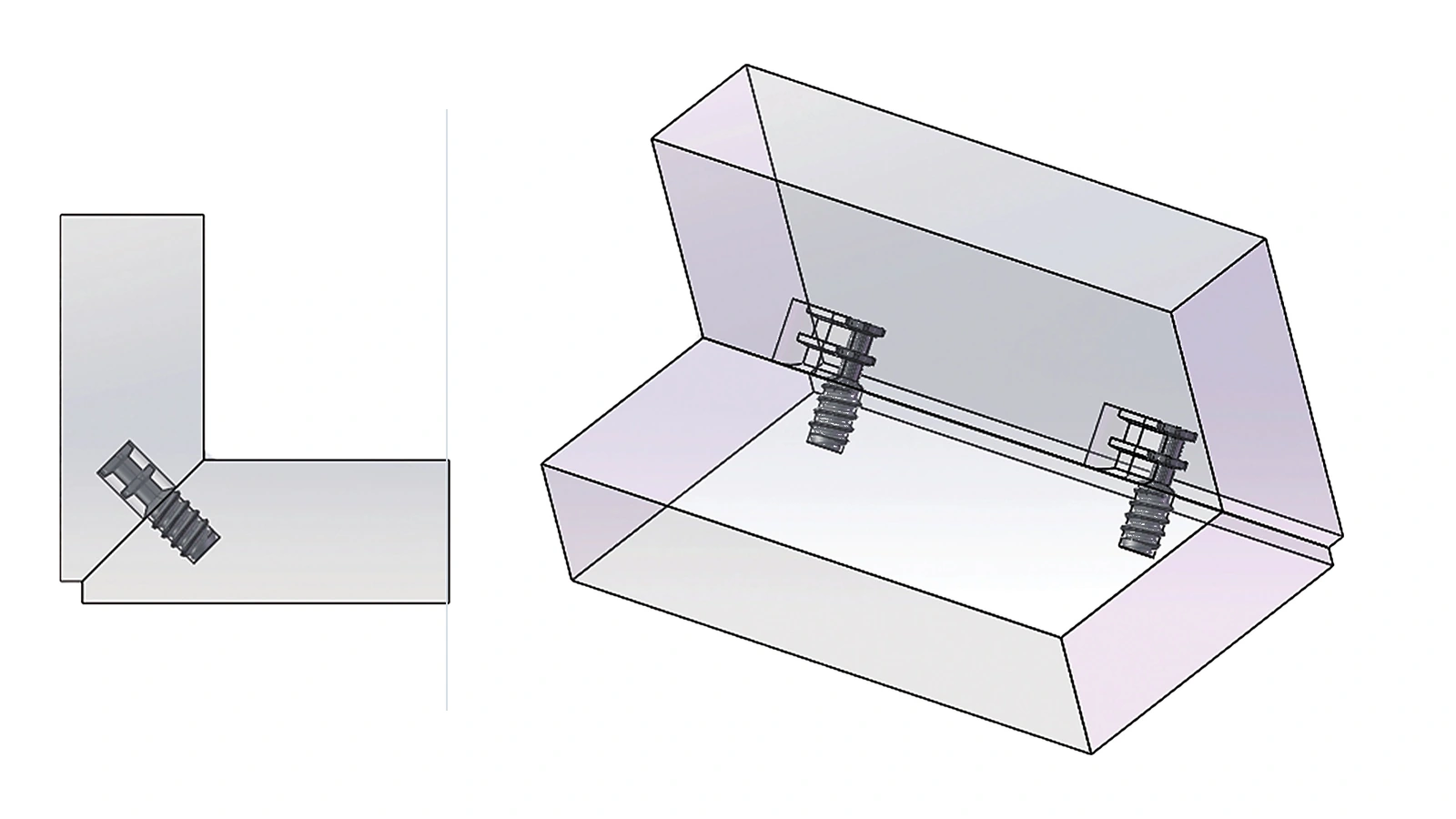 S001-9 concealed connectors in a 45-degree miter joint